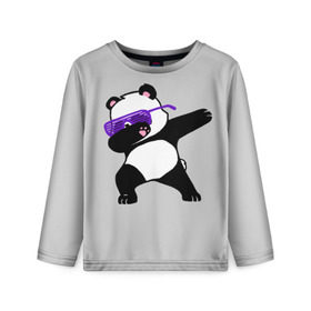Детский лонгслив 3D с принтом Panda в Екатеринбурге, 100% полиэстер | длинные рукава, круглый вырез горловины, полуприлегающий силуэт
 | panda dab | животные | панда