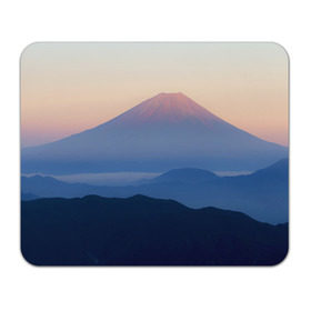 Коврик прямоугольный с принтом Фудзияма в Екатеринбурге, натуральный каучук | размер 230 х 185 мм; запечатка лицевой стороны | Тематика изображения на принте: fuji | вулкан | горы | рассвет | солнце | туман | утро | япония