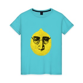 Женская футболка хлопок с принтом John Lemon карандашем в Екатеринбурге, 100% хлопок | прямой крой, круглый вырез горловины, длина до линии бедер, слегка спущенное плечо | john lennon | the beatles | битлз | джон леннон | лимон