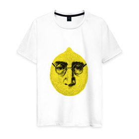 Мужская футболка хлопок с принтом John Lemon карандашем в Екатеринбурге, 100% хлопок | прямой крой, круглый вырез горловины, длина до линии бедер, слегка спущенное плечо. | Тематика изображения на принте: john lennon | the beatles | битлз | джон леннон | лимон