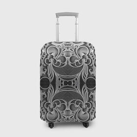 Чехол для чемодана 3D с принтом Железные Цветы в Екатеринбурге, 86% полиэфир, 14% спандекс | двустороннее нанесение принта, прорези для ручек и колес | 3d | абстракция | абстракция красок | арт | краска | металл | прикольные | текстура | штрихи
