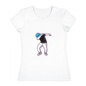 Женская футболка хлопок с принтом Dab Boy в Екатеринбурге, 100% хлопок | прямой крой, круглый вырез горловины, длина до линии бедер, слегка спущенное плечо | 