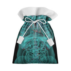 Подарочный 3D мешок с принтом рентген человека в Екатеринбурге, 100% полиэстер | Размер: 29*39 см | Тематика изображения на принте: кости | органы | рентген | человек