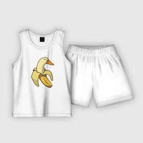 Детская пижама с шортами хлопок с принтом утка банан в Екатеринбурге,  |  | banana | duck | meme | банан | мем | утка