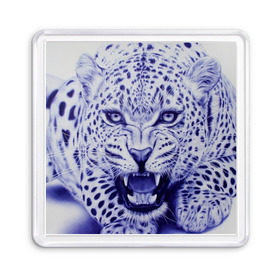 Магнит 55*55 с принтом Леопард в Екатеринбурге, Пластик | Размер: 65*65 мм; Размер печати: 55*55 мм | арт | гепард | дикая кошка | зверь | искусство | кошка | леопард | хищник