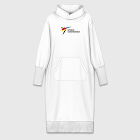 Платье удлиненное хлопок с принтом World Taekwondo logo в Екатеринбурге,  |  | world taekwondo | wt | логотип | тхэквондо