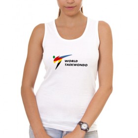 Женская майка хлопок с принтом World Taekwondo logo в Екатеринбурге, 95% хлопок, 5% эластан |  | world taekwondo | wt | логотип | тхэквондо