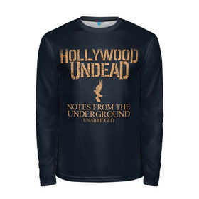 Мужской лонгслив 3D с принтом Hollywood Undead в Екатеринбурге, 100% полиэстер | длинные рукава, круглый вырез горловины, полуприлегающий силуэт | hollywood undead | голливудская нежить