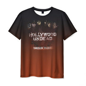 Мужская футболка 3D с принтом Hollywood Undead 2 в Екатеринбурге, 100% полиэфир | прямой крой, круглый вырез горловины, длина до линии бедер | hollywood undead | голливудская нежить