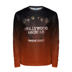 Мужской лонгслив 3D с принтом Hollywood Undead 2 в Екатеринбурге, 100% полиэстер | длинные рукава, круглый вырез горловины, полуприлегающий силуэт | hollywood undead | голливудская нежить