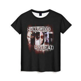 Женская футболка 3D с принтом Hollywood Undead 5 в Екатеринбурге, 100% полиэфир ( синтетическое хлопкоподобное полотно) | прямой крой, круглый вырез горловины, длина до линии бедер | 