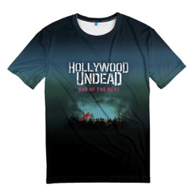 Мужская футболка 3D с принтом Hollywood Undead 9 в Екатеринбурге, 100% полиэфир | прямой крой, круглый вырез горловины, длина до линии бедер | hollywood undead | голливудская нежить