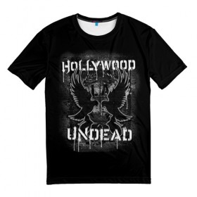 Мужская футболка 3D с принтом Hollywood Undead 10 в Екатеринбурге, 100% полиэфир | прямой крой, круглый вырез горловины, длина до линии бедер | hollywood undead | голливудская нежить