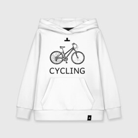Детская толстовка хлопок с принтом I love cycling в Екатеринбурге, 100% хлопок | Круглый горловой вырез, эластичные манжеты, пояс, капюшен | bicycle | bike | bmx | cycling | enjoy | i | like | love | moto | ride | rider | sport | байк | велик | вело | велосипед | велосипедист | ездить | зож | катать | кататься | лето | спорт | спортсмен