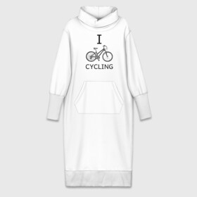Платье удлиненное хлопок с принтом I love cycling в Екатеринбурге,  |  | bicycle | bike | bmx | cycling | enjoy | i | like | love | moto | ride | rider | sport | байк | велик | вело | велосипед | велосипедист | ездить | зож | катать | кататься | лето | спорт | спортсмен
