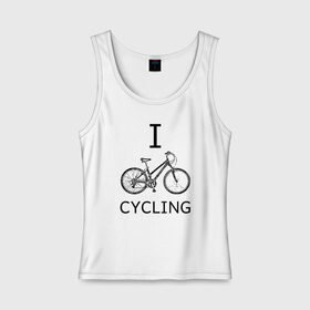 Женская майка хлопок с принтом I love cycling в Екатеринбурге, 95% хлопок, 5% эластан |  | bicycle | bike | bmx | cycling | enjoy | i | like | love | moto | ride | rider | sport | байк | велик | вело | велосипед | велосипедист | ездить | зож | катать | кататься | лето | спорт | спортсмен