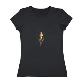 Женская футболка хлопок с принтом Космонавт 8-bit в Екатеринбурге, 100% хлопок | прямой крой, круглый вырез горловины, длина до линии бедер, слегка спущенное плечо | 8 bit | nintendo | retro | денди | космонавт | человек