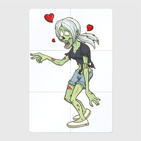 Магнитный плакат 2Х3 с принтом Zombie love в Екатеринбурге, Полимерный материал с магнитным слоем | 6 деталей размером 9*9 см | heart | love | zombie | зомби | любовь | сердце