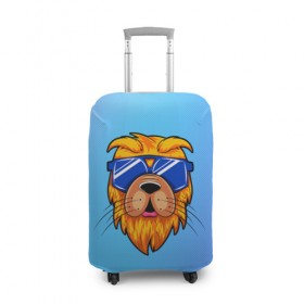 Чехол для чемодана 3D с принтом Dog hipster в Екатеринбурге, 86% полиэфир, 14% спандекс | двустороннее нанесение принта, прорези для ручек и колес | animal | beast | brand | brute | dog | pet | голова животного | животные | лето | очки | собака | хипстер | шерсть