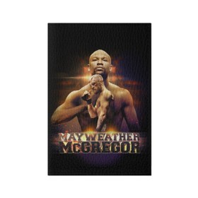 Обложка для паспорта матовая кожа с принтом Mayweather vs McGregor в Екатеринбурге, натуральная матовая кожа | размер 19,3 х 13,7 см; прозрачные пластиковые крепления | конор макгрегор | флойд мейвезер