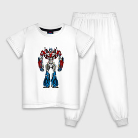 Детская пижама хлопок с принтом Оптимус Прайм в Екатеринбурге, 100% хлопок |  брюки и футболка прямого кроя, без карманов, на брюках мягкая резинка на поясе и по низу штанин
 | autobot | robot | transformers | автобот | кибертрон | оптимус | прайм | робот