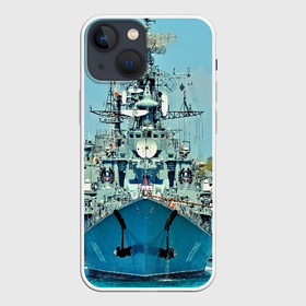 Чехол для iPhone 13 mini с принтом Сторожевой корабль в Екатеринбурге,  |  | Тематика изображения на принте: 3d | море | севастополь | сторожевой корабль | судно | черноморский флот