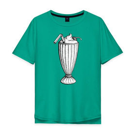 Мужская футболка хлопок Oversize с принтом 5$ Milkshake в Екатеринбурге, 100% хлопок | свободный крой, круглый ворот, “спинка” длиннее передней части | pulp fiction | винсент вега | криминальное чтиво | милкшейк | мия уоллес | пятидолларовый молочный коктейль