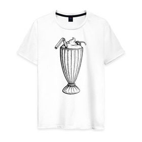 Мужская футболка хлопок с принтом 5$ Milkshake в Екатеринбурге, 100% хлопок | прямой крой, круглый вырез горловины, длина до линии бедер, слегка спущенное плечо. | pulp fiction | винсент вега | криминальное чтиво | милкшейк | мия уоллес | пятидолларовый молочный коктейль