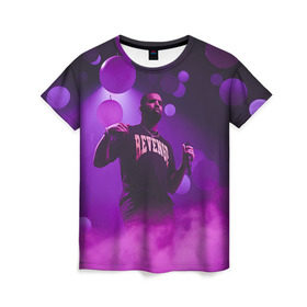Женская футболка 3D с принтом Drake в Екатеринбурге, 100% полиэфир ( синтетическое хлопкоподобное полотно) | прямой крой, круглый вырез горловины, длина до линии бедер | aubrey drake graham | дрейк | дрэйк