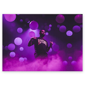 Поздравительная открытка с принтом Drake в Екатеринбурге, 100% бумага | плотность бумаги 280 г/м2, матовая, на обратной стороне линовка и место для марки
 | Тематика изображения на принте: aubrey drake graham | дрейк | дрэйк