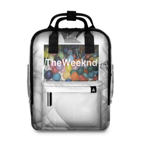 Женский рюкзак 3D с принтом The Weeknd в Екатеринбурге, 100% полиэстер | лямки с регулируемой длиной, сверху ручки, чтобы рюкзак нести как сумку. Основное отделение закрывается на молнию, как и внешний карман. Внутри два дополнительных кармана, один из которых закрывается на молнию. По бокам два дополнительных кармашка, куда поместится маленькая бутылочка
 | the weeknd | викенд | тесфайе | уикенд