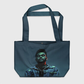 Пляжная сумка 3D с принтом The Weeknd в Екатеринбурге, 100% полиэстер | застегивается на металлическую кнопку; внутренний карман застегивается на молнию. Стенки укреплены специальным мягким материалом, чтобы защитить содержимое от несильных ударов
 | the weeknd | викенд | тесфайе | уикенд