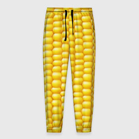 Мужские брюки 3D с принтом Сладкая вареная кукуруза в Екатеринбурге, 100% полиэстер | манжеты по низу, эластичный пояс регулируется шнурком, по бокам два кармана без застежек, внутренняя часть кармана из мелкой сетки | еда | кукуруза