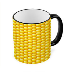 Кружка 3D с принтом Сладкая вареная кукуруза в Екатеринбурге, керамика | ёмкость 330 мл | еда | кукуруза
