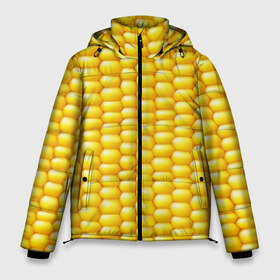 Мужская зимняя куртка 3D с принтом Сладкая вареная кукуруза в Екатеринбурге, верх — 100% полиэстер; подкладка — 100% полиэстер; утеплитель — 100% полиэстер | длина ниже бедра, свободный силуэт Оверсайз. Есть воротник-стойка, отстегивающийся капюшон и ветрозащитная планка. 

Боковые карманы с листочкой на кнопках и внутренний карман на молнии. | Тематика изображения на принте: еда | кукуруза