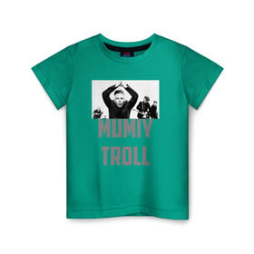 Детская футболка хлопок с принтом Мумий Тролль 2 в Екатеринбурге, 100% хлопок | круглый вырез горловины, полуприлегающий силуэт, длина до линии бедер | илья лагутенко | мумий тролль | русский рок.