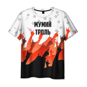 Мужская футболка 3D с принтом Мумий Тролль в Екатеринбурге, 100% полиэфир | прямой крой, круглый вырез горловины, длина до линии бедер | Тематика изображения на принте: илья лагутенко | мумий тролль | русский рок.