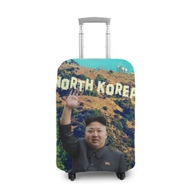 Чехол для чемодана 3D с принтом NORTH KOREA в Екатеринбурге, 86% полиэфир, 14% спандекс | двустороннее нанесение принта, прорези для ручек и колес | hollywood | kim jong un | north korea | ким чен ын | северная корея