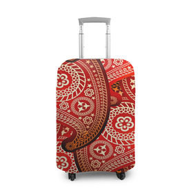 Чехол для чемодана 3D с принтом Турецкий огурец в Екатеринбурге, 86% полиэфир, 14% спандекс | двустороннее нанесение принта, прорези для ручек и колес | 3d | абстракция | арт | индийский | турецкий огурец | узор | фигуры | цветы