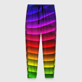 Мужские брюки 3D с принтом Радужные цвета в Екатеринбурге, 100% полиэстер | манжеты по низу, эластичный пояс регулируется шнурком, по бокам два кармана без застежек, внутренняя часть кармана из мелкой сетки | радуга | цвет