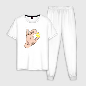 Мужская пижама хлопок с принтом Золотые часы в Екатеринбурге, 100% хлопок | брюки и футболка прямого кроя, без карманов, на брюках мягкая резинка на поясе и по низу штанин
 | криминальное чтиво | тарантино