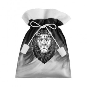Подарочный 3D мешок с принтом Лев в Екатеринбурге, 100% полиэстер | Размер: 29*39 см | Тематика изображения на принте: 3d | арт | голова животного | король | лев | природа | сила | царь