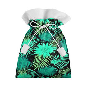 Подарочный 3D мешок с принтом Tropical pattern в Екатеринбурге, 100% полиэстер | Размер: 29*39 см | 3d | арт | лето | листья | пальмы | текстура | узор | цветы