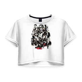 Женская футболка 3D укороченная с принтом Бешеные псы в Екатеринбурге, 100% полиэстер | круглая горловина, длина футболки до линии талии, рукава с отворотами | бешеные псы | тарантино
