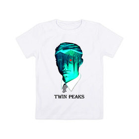 Детская футболка хлопок с принтом Twin Peaks в Екатеринбурге, 100% хлопок | круглый вырез горловины, полуприлегающий силуэт, длина до линии бедер | Тематика изображения на принте: арт | дейл купер | сериал | твин пикс | фильм