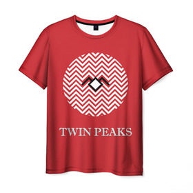 Мужская футболка 3D с принтом Twin Peaks в Екатеринбурге, 100% полиэфир | прямой крой, круглый вырез горловины, длина до линии бедер | 3d | арт | надпись | сериал | твин пикс | фильмы