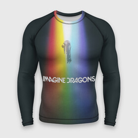 Мужской рашгард 3D с принтом Imagine Dragons в Екатеринбурге,  |  | demons | evolve | mirrors | radioactive | драконы | космос | музыка | нло | ночь | поп | радуга | рок | свет