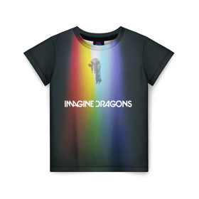 Детская футболка 3D с принтом Imagine Dragons в Екатеринбурге, 100% гипоаллергенный полиэфир | прямой крой, круглый вырез горловины, длина до линии бедер, чуть спущенное плечо, ткань немного тянется | demons | evolve | mirrors | radioactive | драконы | космос | музыка | нло | ночь | поп | радуга | рок | свет