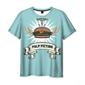 Мужская футболка 3D с принтом Четвертьфунтовый чизбургер в Екатеринбурге, 100% полиэфир | прямой крой, круглый вырез горловины, длина до линии бедер | big kahuna | pulp fiction | винсент вега | гамбургер | джулс виннфилд | криминальное чтиво
