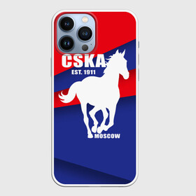 Чехол для iPhone 13 Pro Max с принтом CSKA est. 1911 в Екатеринбурге,  |  | армейцы | болельщик | кони | красно синие | фанат | футбол | футболист | цска